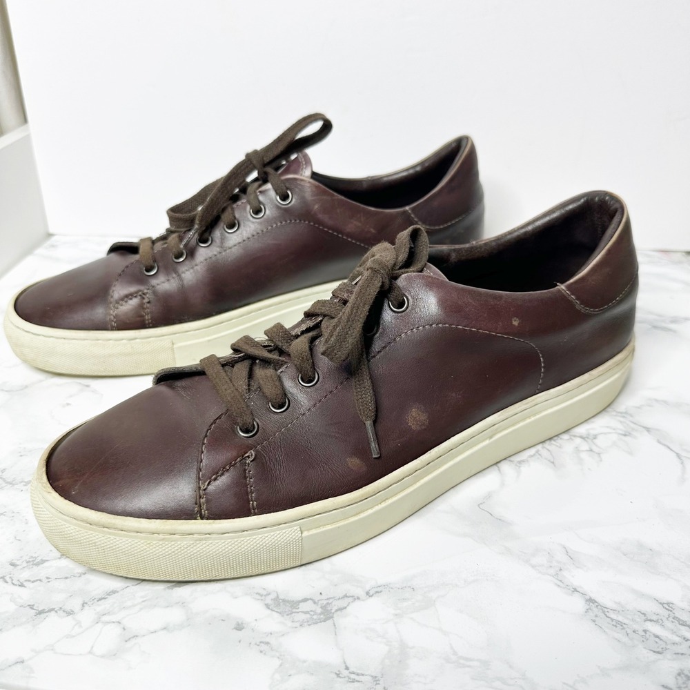 Alton Lane Leather Sneakers Mens 12 Brown Low Top Lace Up Casual Shoes